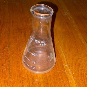 Pyrex Clear Glass Erlenmeyer Flask 125ml No. 4980 Vintage